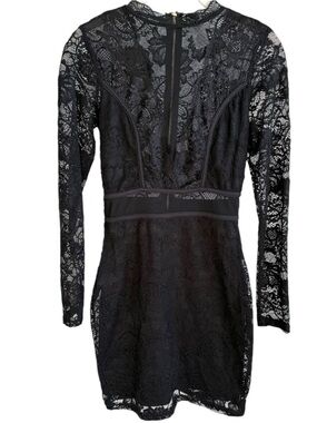 Windsor Black Lace Long Sleeve Mini Dress XS Bodycon Cocktail Date Night